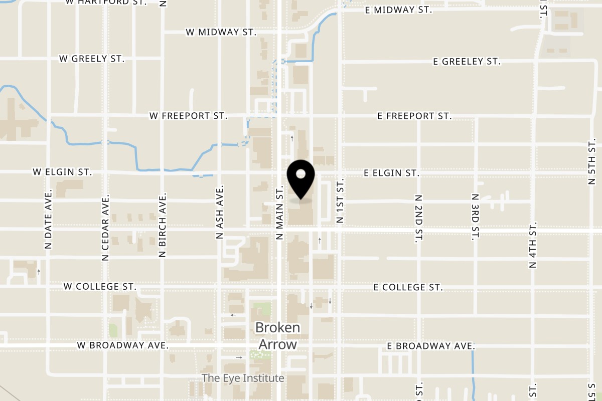 Map showing the location of PHO BO Vietnamese Cuisine on 305 N Main St Ste 135 in Broken Arrow